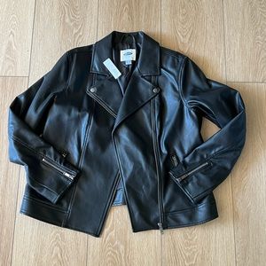 Black Faux Leather Moto Jacket